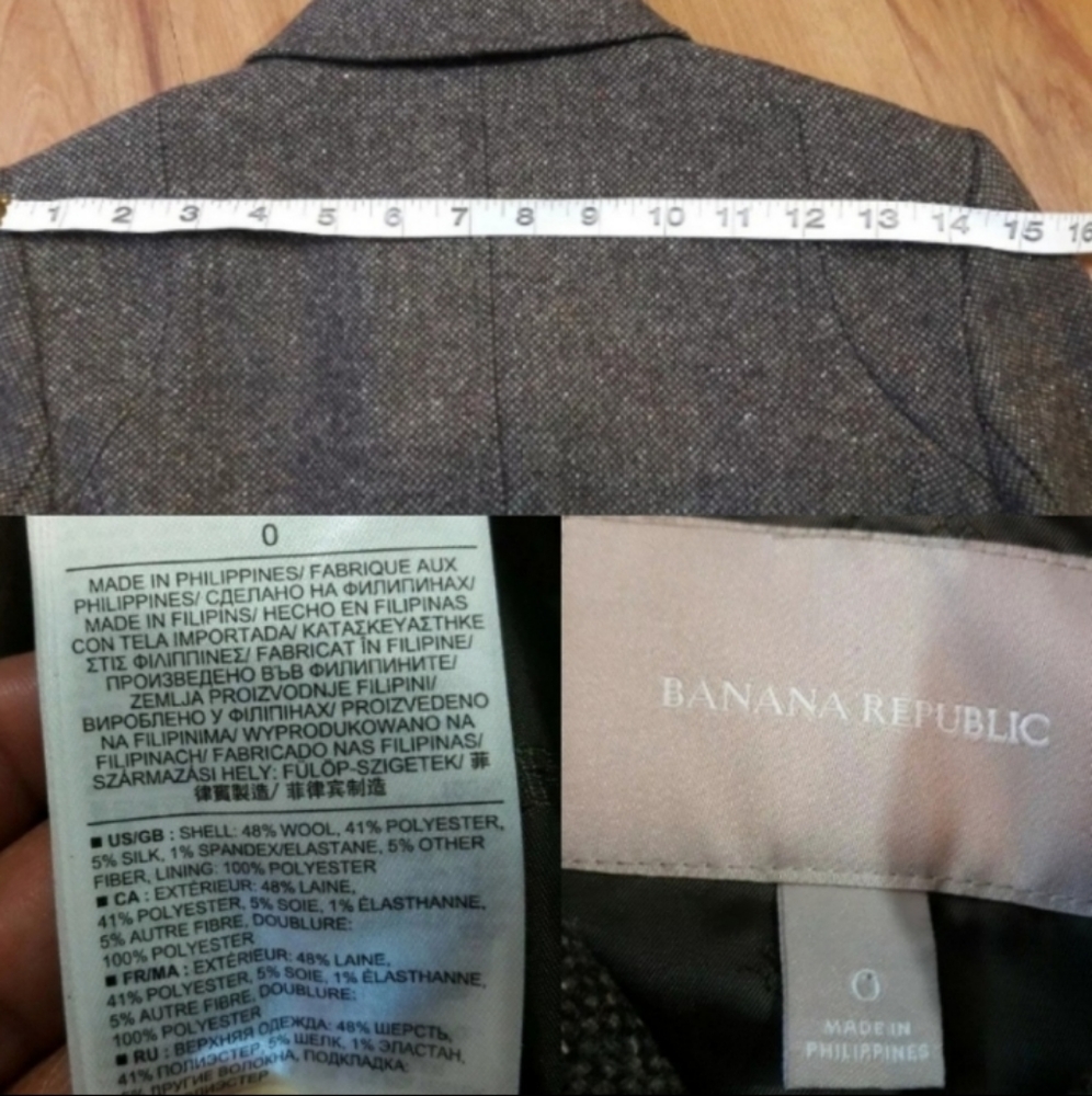 Banana Republic Military Style Green Blazer Size 0 - Picture 8 of 8